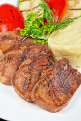 tongue with grilled vegetable