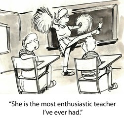 Fototapeta na wymiar Enthusiastic teacher
