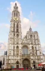 Foto op Canvas Onze-Lieve-Vrouwekathedraal in Antwerpen, België © neirfy
