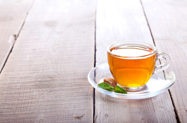 Glass cup of tea
