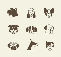 Pets vector icons - cats and dogs elements