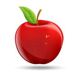 drawing a red apple on a white background