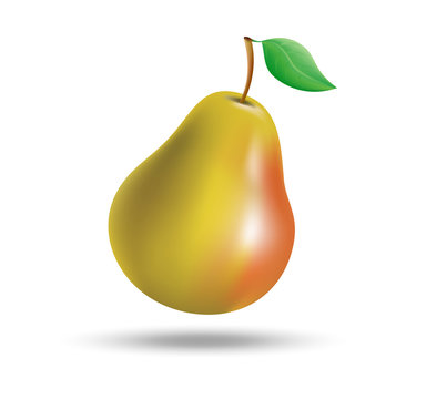 Figure ripe pears on white background