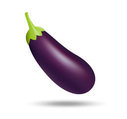 Figure ripe eggplant on white background - obrazy, fototapety, plakaty
