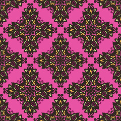 Flower pattern seamless ethnic colorful vector