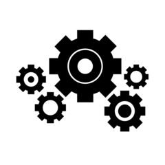 Cog set on white background