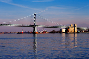 View of Philadelphia's Ben Franklin bridge