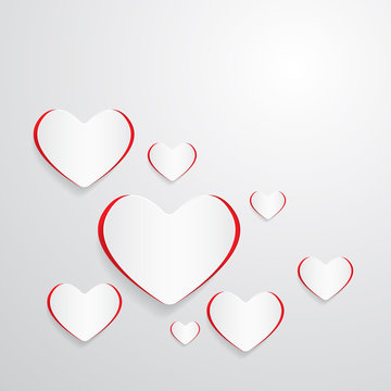 Vector Paper Hearts Abstract Background