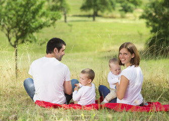 Fototapeta premium Happy family in nature