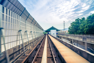 Sky train through the city center in Kuala Lumpur