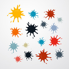 Vector Stains, Splashes, Blots in Retro Colors