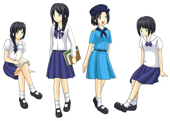 Cute Thai schoolgirls collection set 4