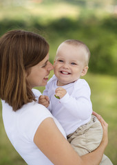 Fototapeta premium Mother and her little son
