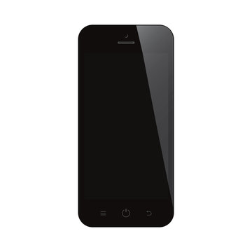smartphone with black screen on isolated  background