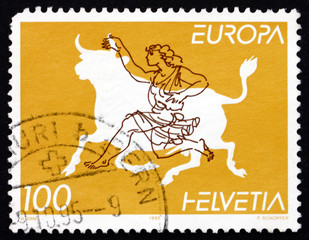 Postage stamp Switzerland 1995 Abducting Europa, Greek Myth