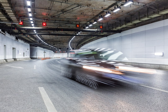 Interior of an urban tunnel