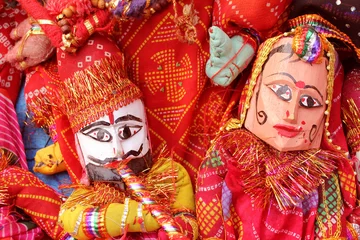 Fototapeten dilli haat, rajasthani, puppet couple, © Amayra