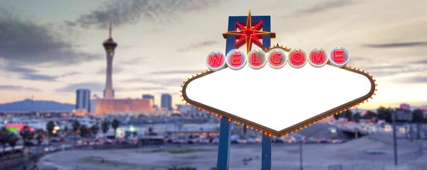 Foto op Canvas Leeg Welcome To Las Vegas-neonbord © somchaij