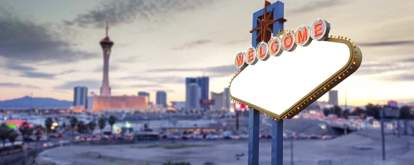 Zelfklevend Fotobehang Blank Welcome To Las Vegas neon sign © somchaij
