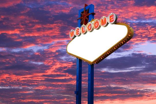 Blank Welcome To Las Vegas neon sign