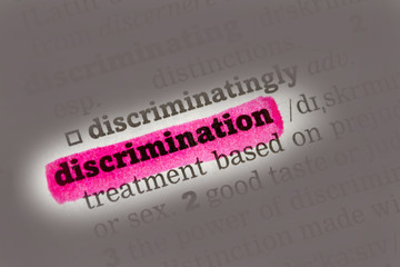 Fototapeta premium Discrimination Dictionary Definition