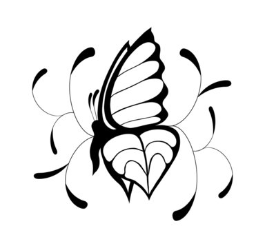 Бабочка черно-белая разобранная