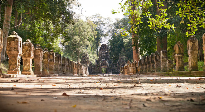 Entrance passage of Preah Khan in Angkor Wat, Cambodia.