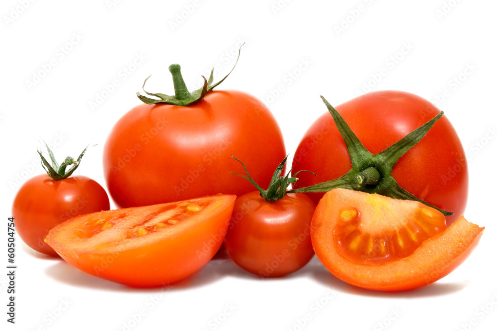 Sticker Tomatoes isolated on white background