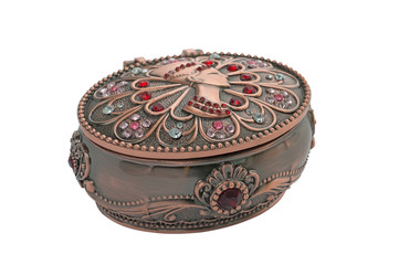 Metal  jewelry box.
