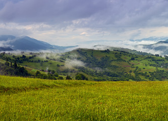 Travel along mountain ridges in spring