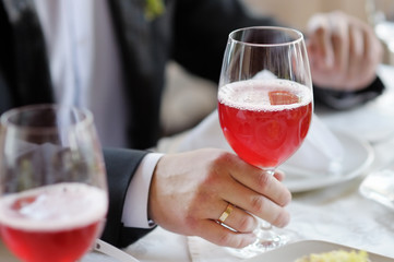 Man holding wine glass