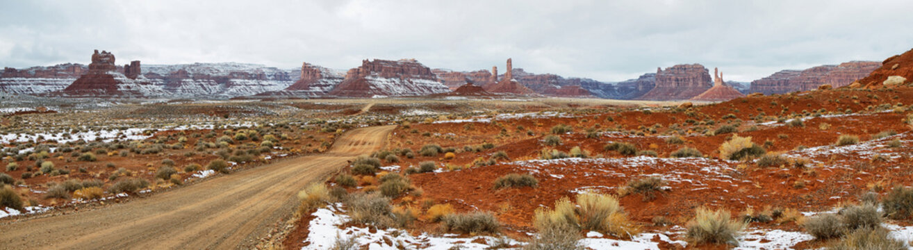 Valley of Gods panorama in winter