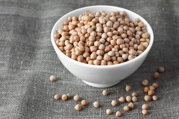 Chickpeas on sackcloth