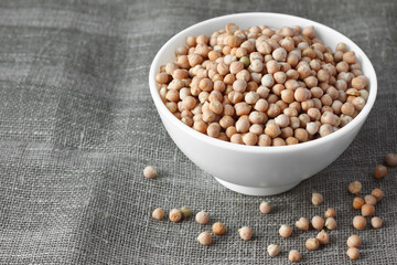Chickpeas in white bowl