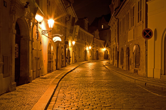 Prague - Night Aisle In Little Quarter