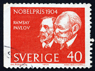 Postage stamp Sweden 1964 Sir Ramsey and Pavlov