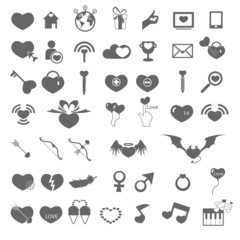 Set valentine's day objects, Love icon