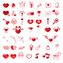 Set valentine's day objects, Love icon