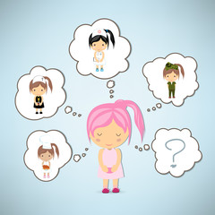 Dream girl cartoon vector