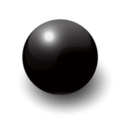 Black glossy snooker ball