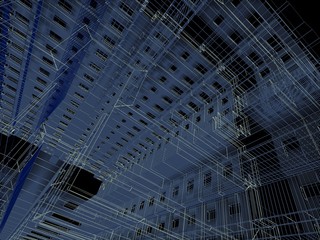 3d render abstract modern architecture background