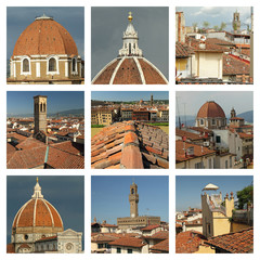 Fototapeta premium collection of terracotta roofs in Florence