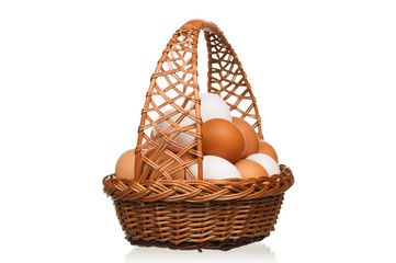 Eggs in wicker basket