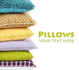 Hill colorful pillows isolated on white