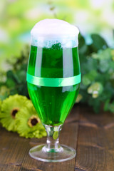 Glass of green beer for St Patricks day