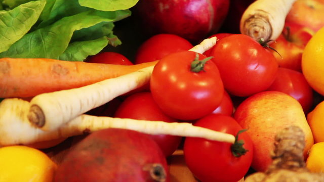 vegetable and fruits display