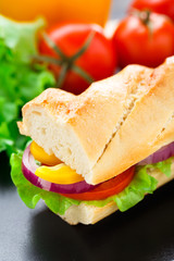 Vegetarian baguette sandwich