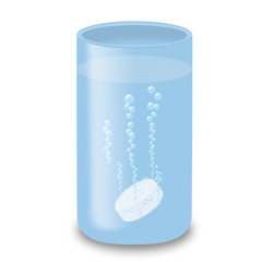 Bicchiere con aspirina