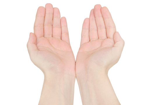 Isolated cupped hands