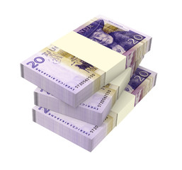 Swedish money isolated on white background